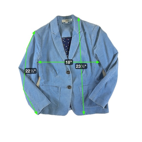 Boden Corduroy Blazer Jacket Petite 8 Casual Classic Preppy Academia Tailored - Picture 7 of 8